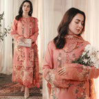 JADE Unstitched Dhanak Embroidered 3PC With Printed Shawl