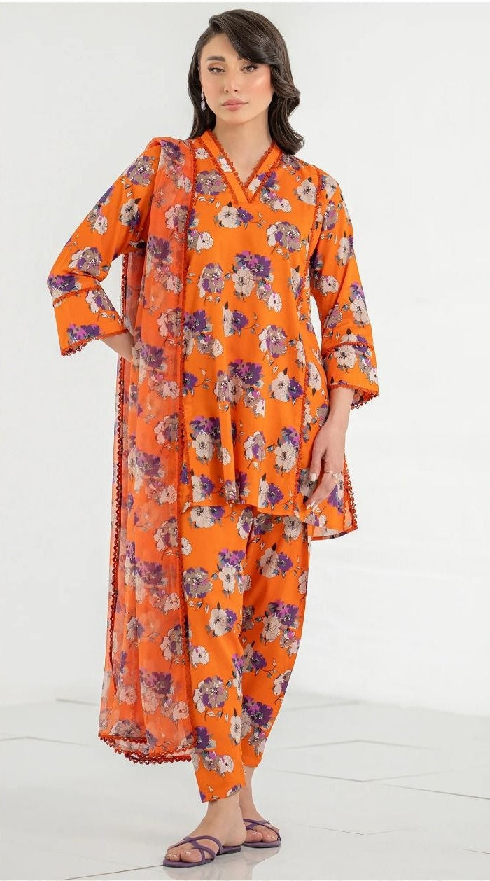 EGO Bana Dora Linen Digital Printed All over 3pc
