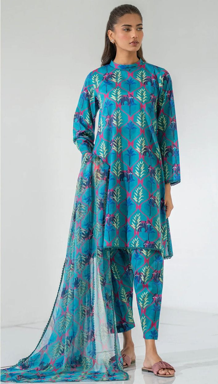 EGO Bana Dora Linen Digital Printed All over 3pc