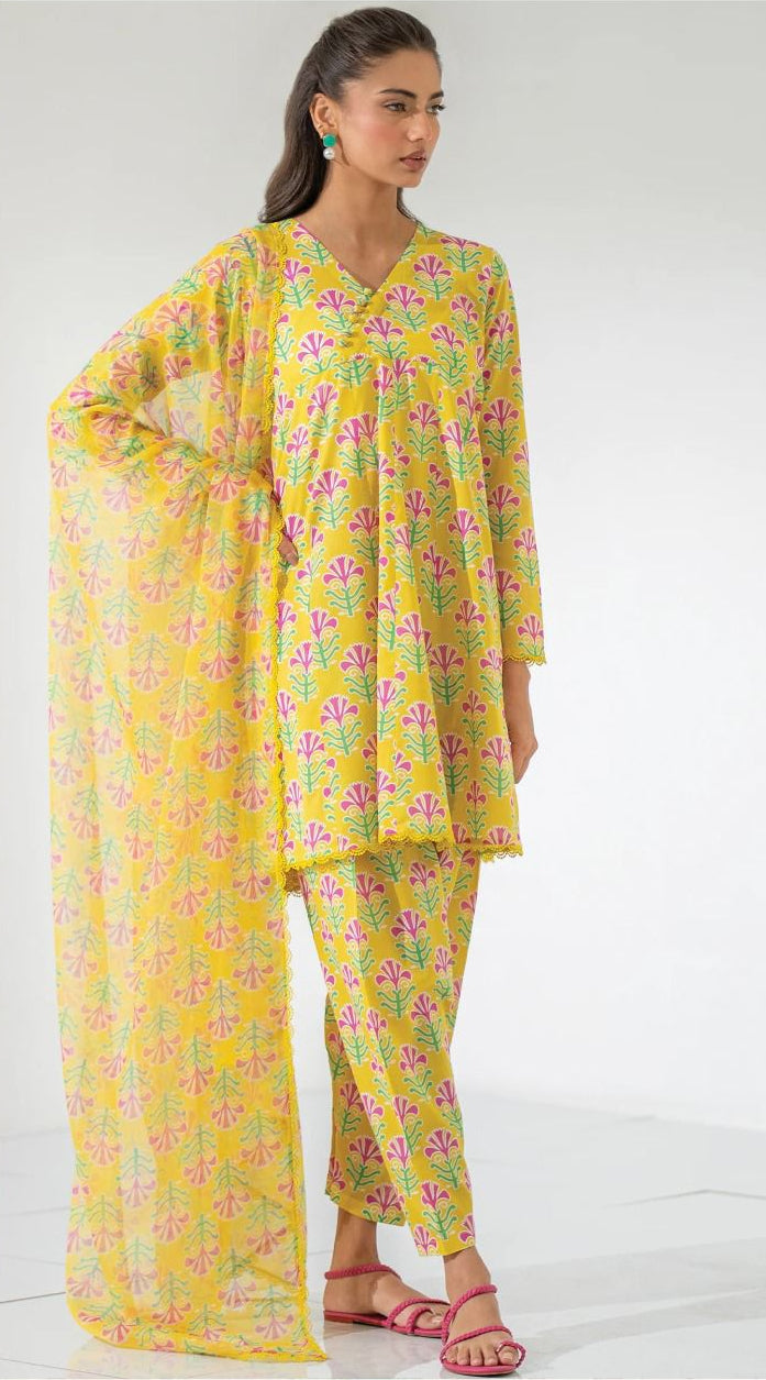 EGO Bana Dora Linen Digital Printed All over 3pc