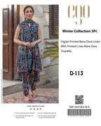 EGO Bana Dora Linen Digital Printed All over 3pc