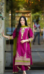 Premium quality linen 3pc embroidered