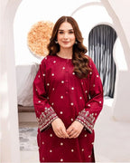 Premium quality Dhanak 2pc fully embroidered