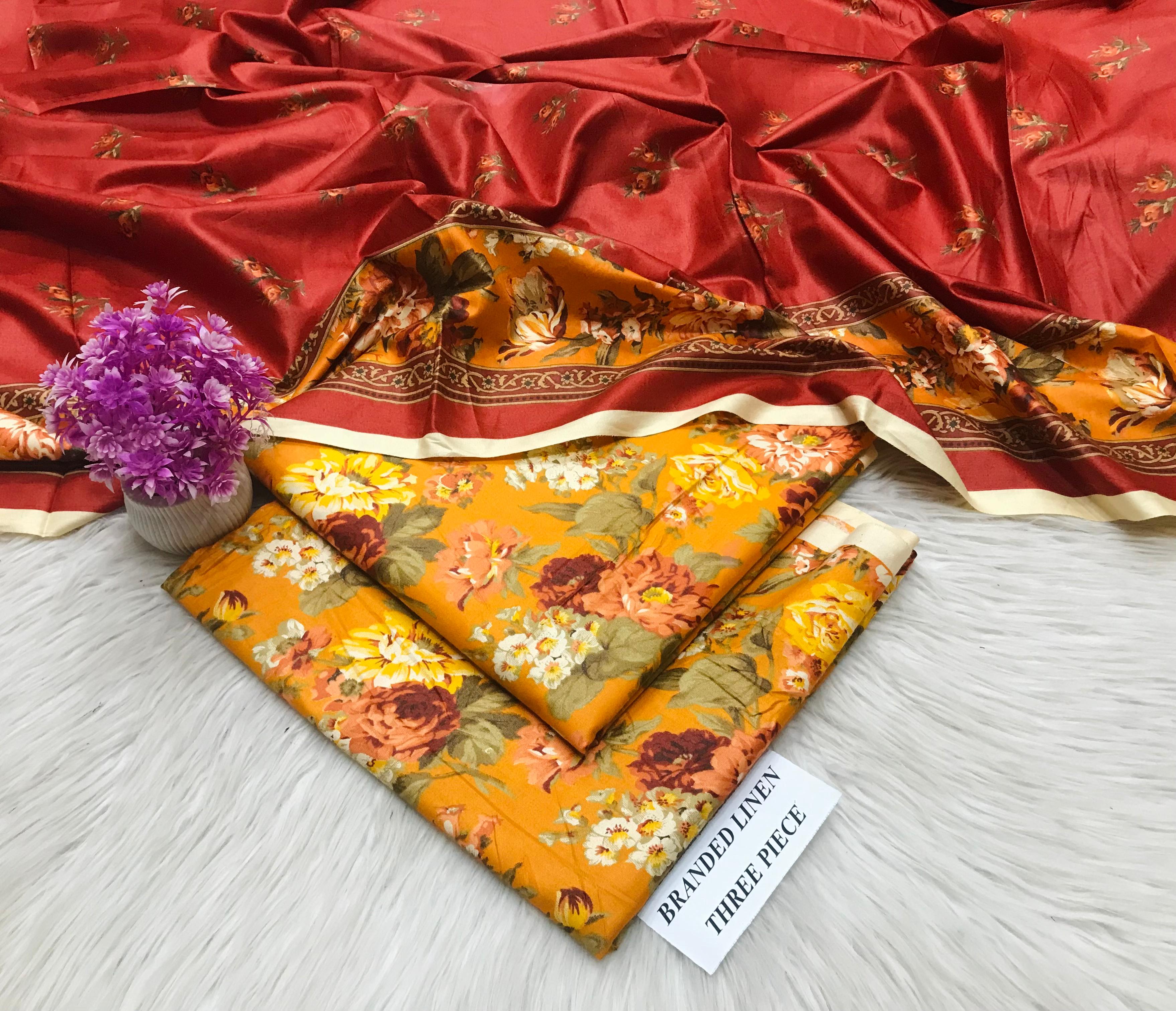 Maria B Unstitched Linen 3Pc
