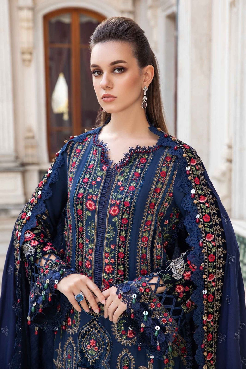Maria B - 3PC Unstitched Dhanak Embroidered