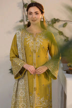 JADE Unstitched Dhanak Embroidered 3PC With Printed Shawl
